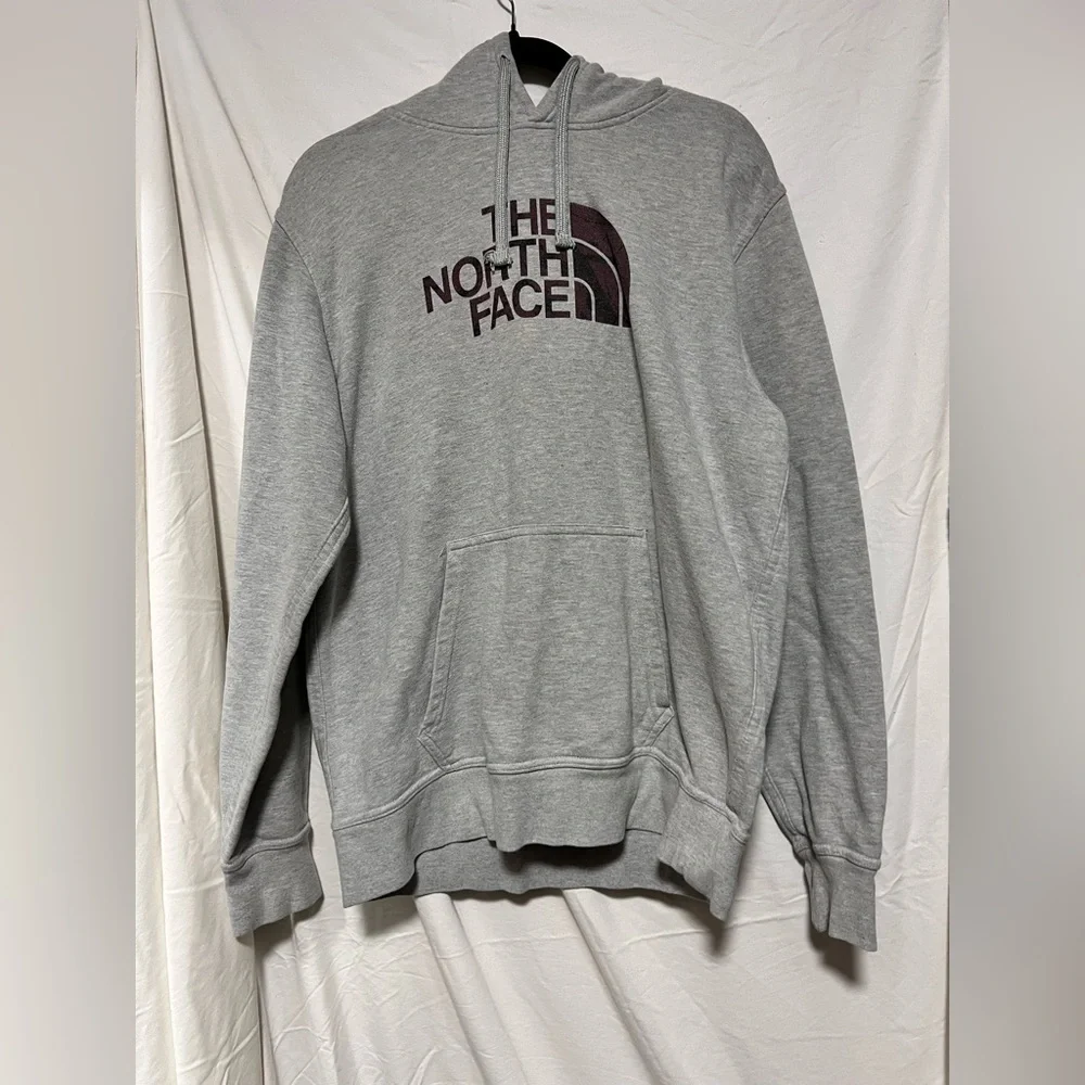 The North Face Heather Gray Pullover Hoodie Sweatshirt Cozy Cotton Warm Casual